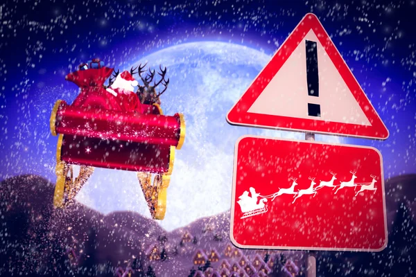 Image composite de panneau de signalisation de Noël — Photo