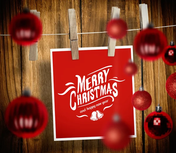 Hanging christmas card — Stock Photo, Image