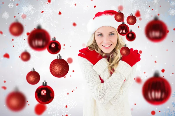 Image composite de blonde joyeuse et festive — Photo