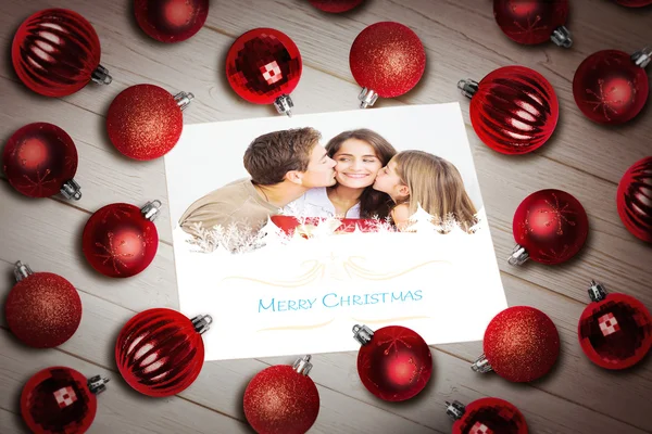 Tarjeta de Navidad feliz familia —  Fotos de Stock