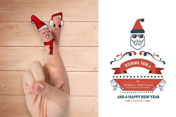 サンタの帽子とヒトの手指 — ストック写真