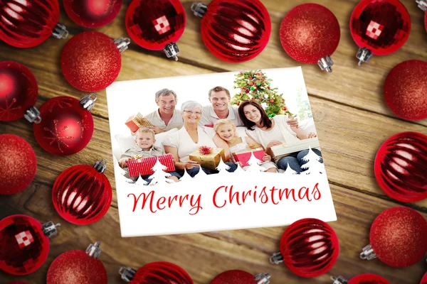 Felice carta di Natale della famiglia — Foto Stock