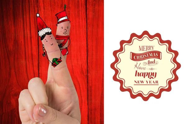 Složený obraz Vánoc prstů — Stock fotografie