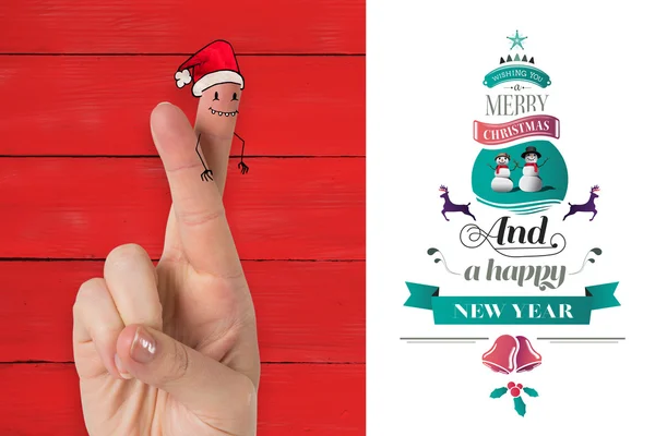 Christmas fingers against white — Stock Photo, Image