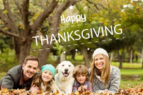 Happy thanksgiving against family — Stock Photo, Image