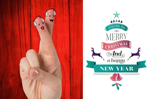 Zusammengesetztes Bild der Weihnachtsfinger — Stockfoto