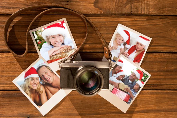 Imagen compuesta de un niño adorable celebrando la Navidad — Foto de Stock