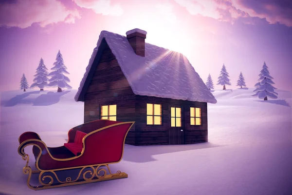 Red and gold santa sleigh — Stock Photo, Image