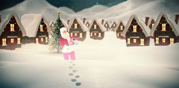 Санта Клаус тримає мішок — стокове фото