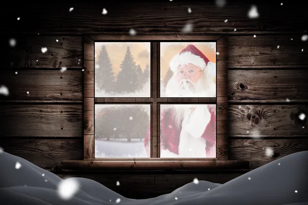 Santa asking for quiet — Stock Photo, Image