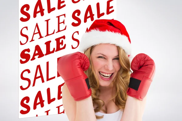 Mujer con guantes de boxeo — Foto de Stock