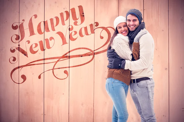 Casal de inverno jovem — Fotografia de Stock