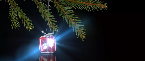 Decoraciones de Navidad sobre fondo negro — Foto de Stock