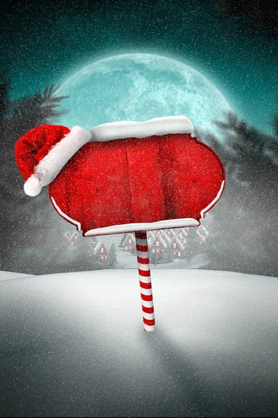 Santa sign in north pole — Stock Photo, Image