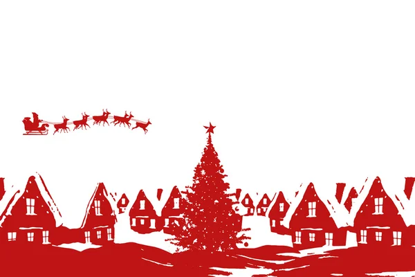 Composite image of christmas scene silhouette — Stock Photo, Image