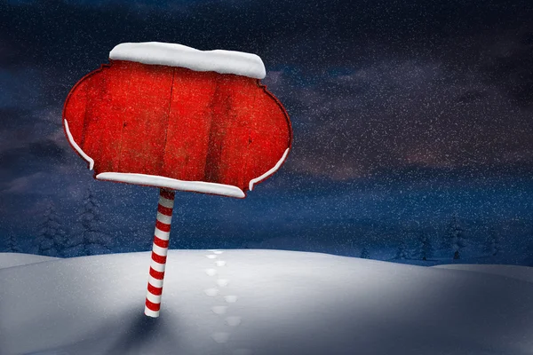 Знак Санта на северном полюсе — стоковое фото