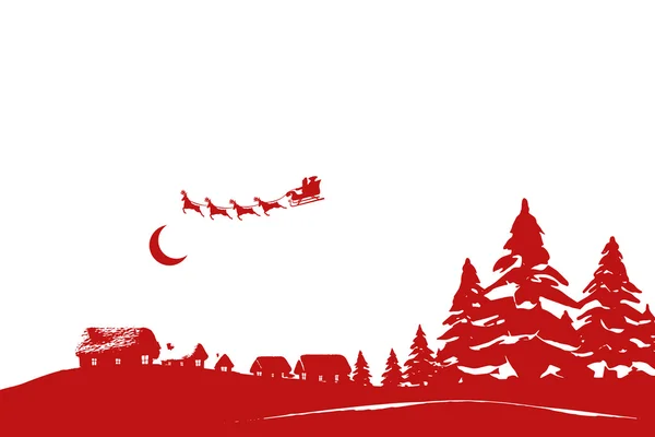 Composite image of christmas scene silhouette — Stock Photo, Image