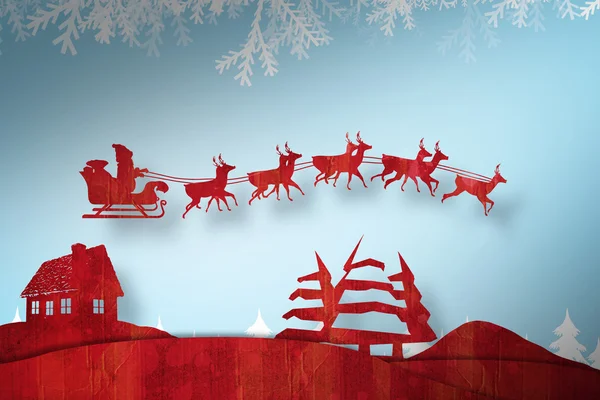 Złożony obraz Bożego Narodzenia scena sylwetka — Zdjęcie stockowe