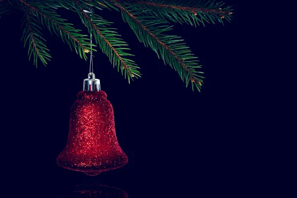 Décorations de Noël sur fond noir — Photo