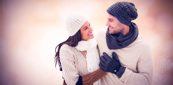 Casal de inverno jovem — Fotografia de Stock