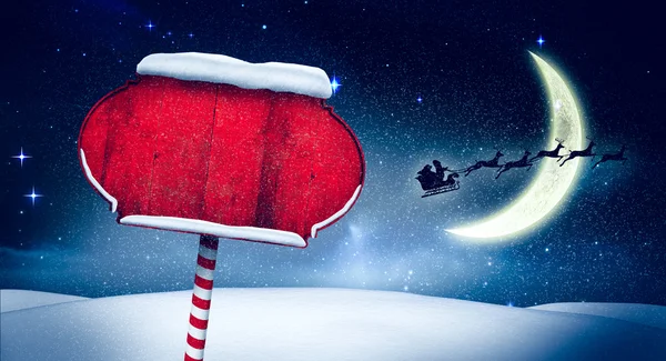 Santa skylt i Nordpolen — Stockfoto