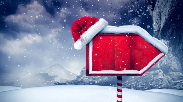 Santa sign in north pole — Stock Photo, Image