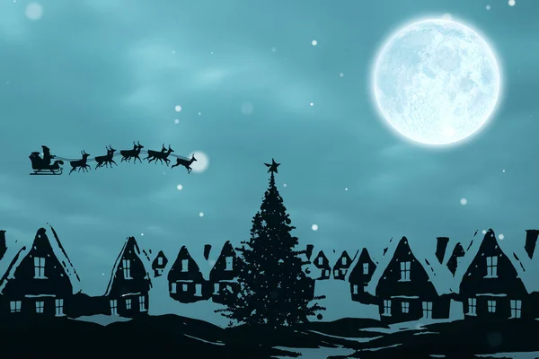 Scena di Natale silhouette — Foto Stock