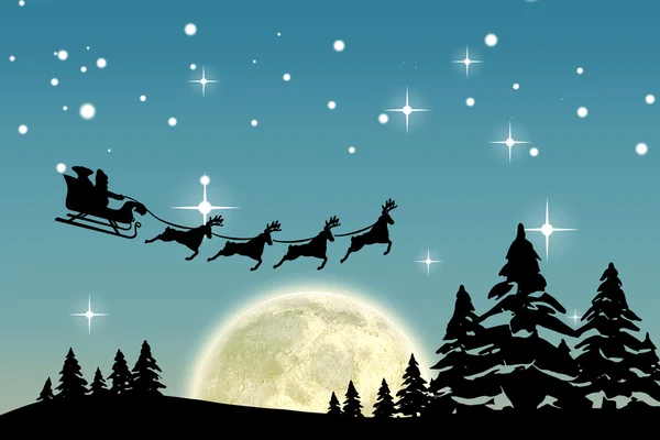 Christmas scene silhouette — Stock Photo, Image