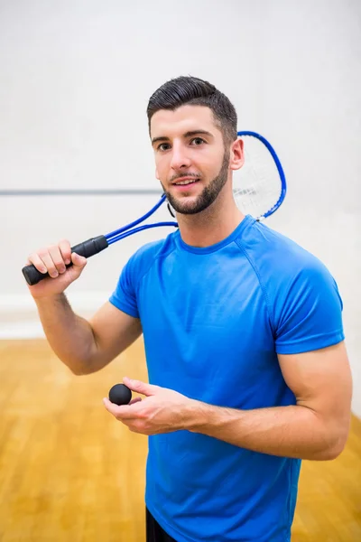 Hombre ansioso por jugar al squash — Foto de Stock