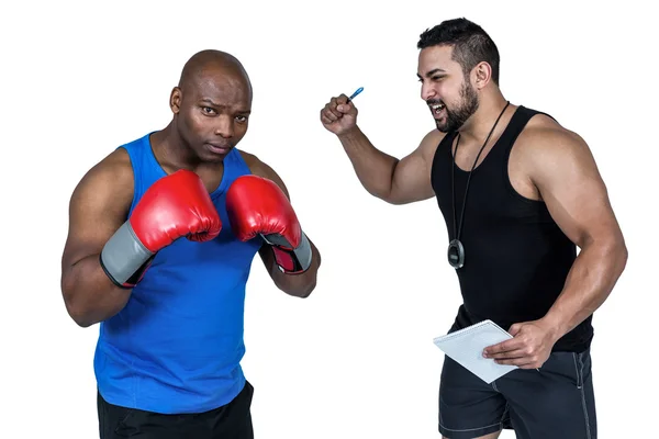 Strong friends boxing — Stock Photo, Image