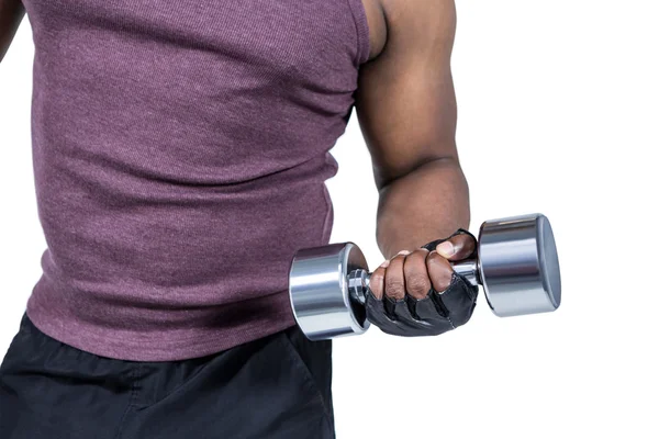 Man exercising with dumbbell — Stock Photo, Image