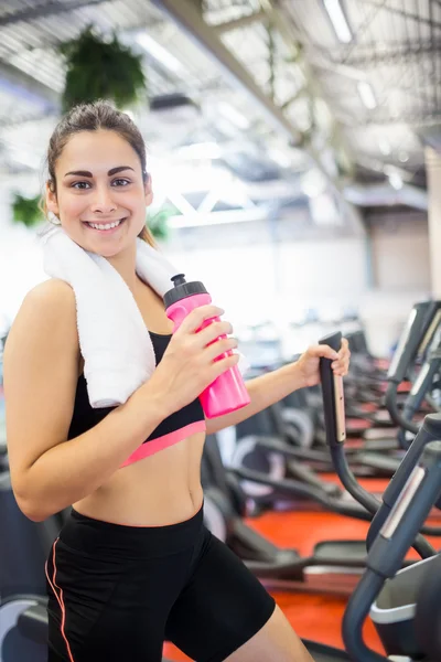 Smiling woman drinking — Stock Photo, Image