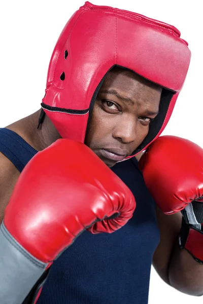 Fit hombre boxeo con guantes —  Fotos de Stock