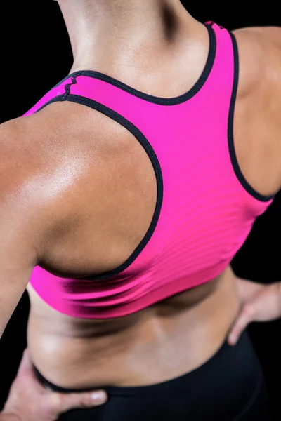 Vista de ángulo alto de la mujer muscular — Foto de Stock