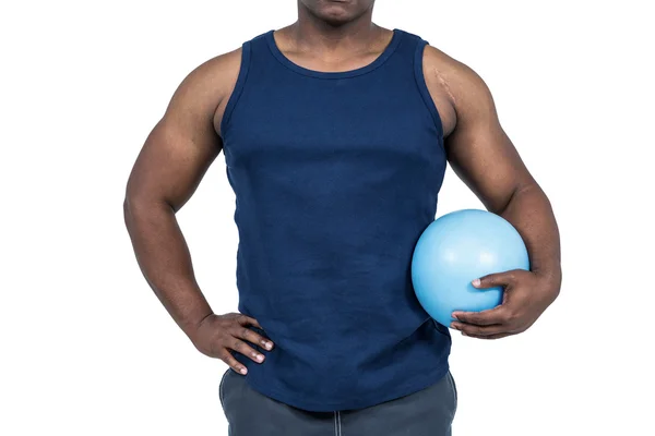肌肉男锻炼身体 — 图库照片