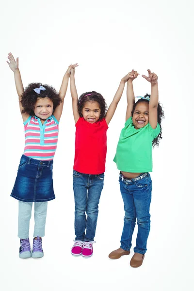 Three small girls standing together — Stock Photo, Image