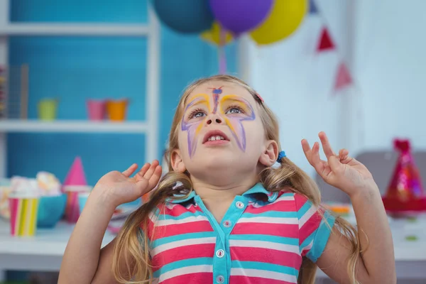 Happy girl with her face painted — Stock Photo, Image