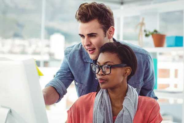 Creative business team working hard together — Stock Photo, Image