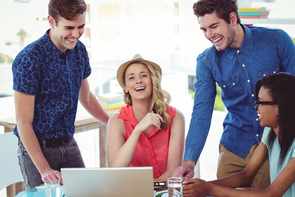 Creative business team working hard together — Stock Photo, Image