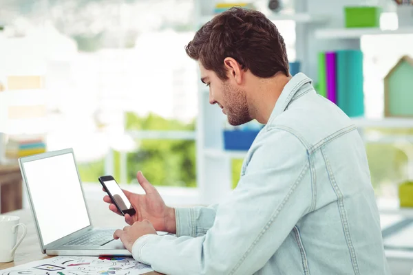 Creative businessman working on his laptop — Stock Photo, Image