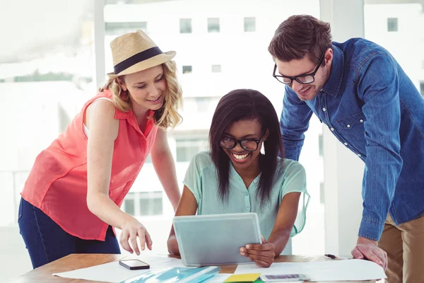 Creative business team working hard together — Stock Photo, Image