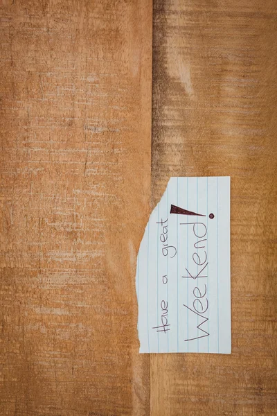 Piece of paper on wood desk — Stock Photo, Image