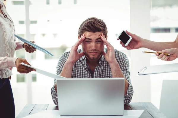 Businessman stressed out at work — Stock Photo, Image