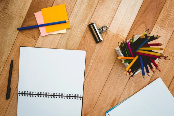 Business stuff on wood desk — Stock Photo, Image