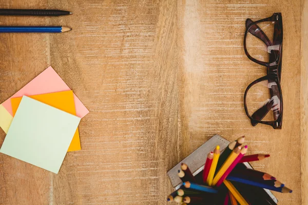 Business stuff on wood desk — Stock Photo, Image