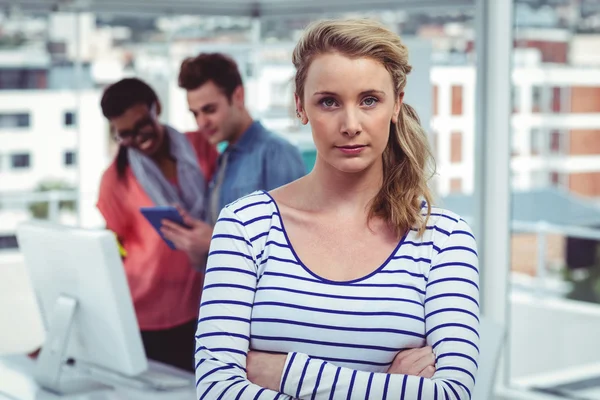 Creative business team working hard together — Stock Photo, Image