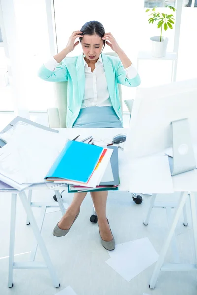 Stressed out business woman — Stock Photo, Image
