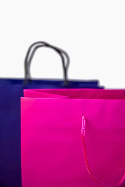Winkelen geschenk zakken op Bureau — Stockfoto