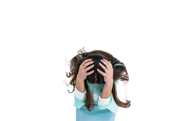 Worried businesswoman holding her head — Stock Photo, Image