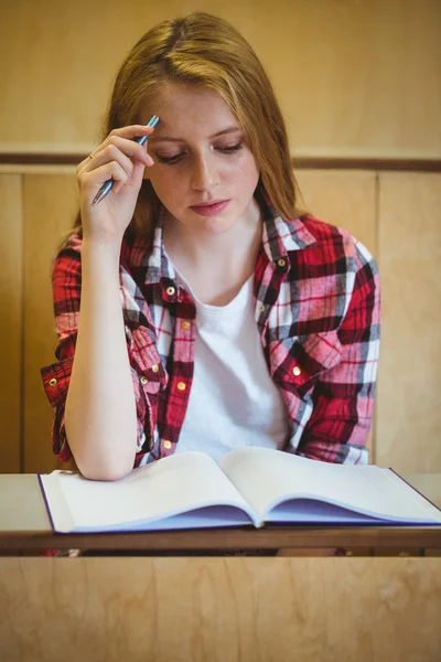 Étudiant concentré étudiant sur ordinateur portable — Photo